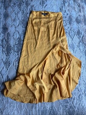 Lulu's Golden Yellow High-Low Ruffle Maxi Skirt